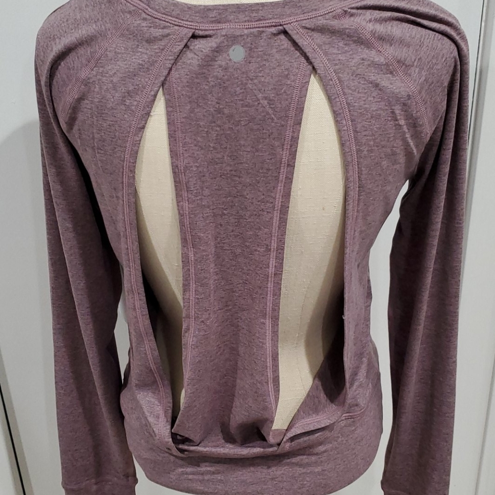 NEW Yogalicious Heather Thistle Blush Long Sleeves Top Size Small